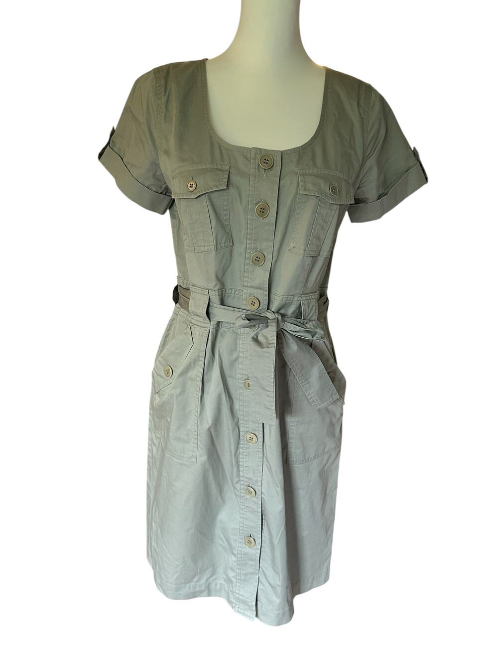 Talbots Women's Short Sleeve Dress Size 6 Light Green